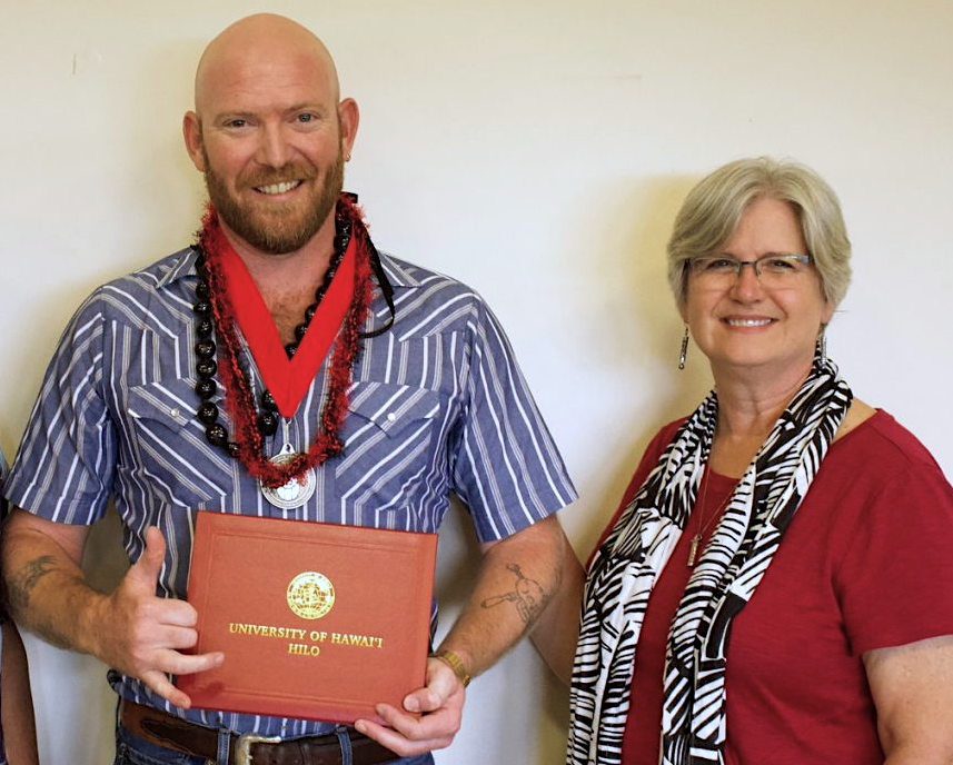 Nick Krueger with CHancellor Bonnie Irwin