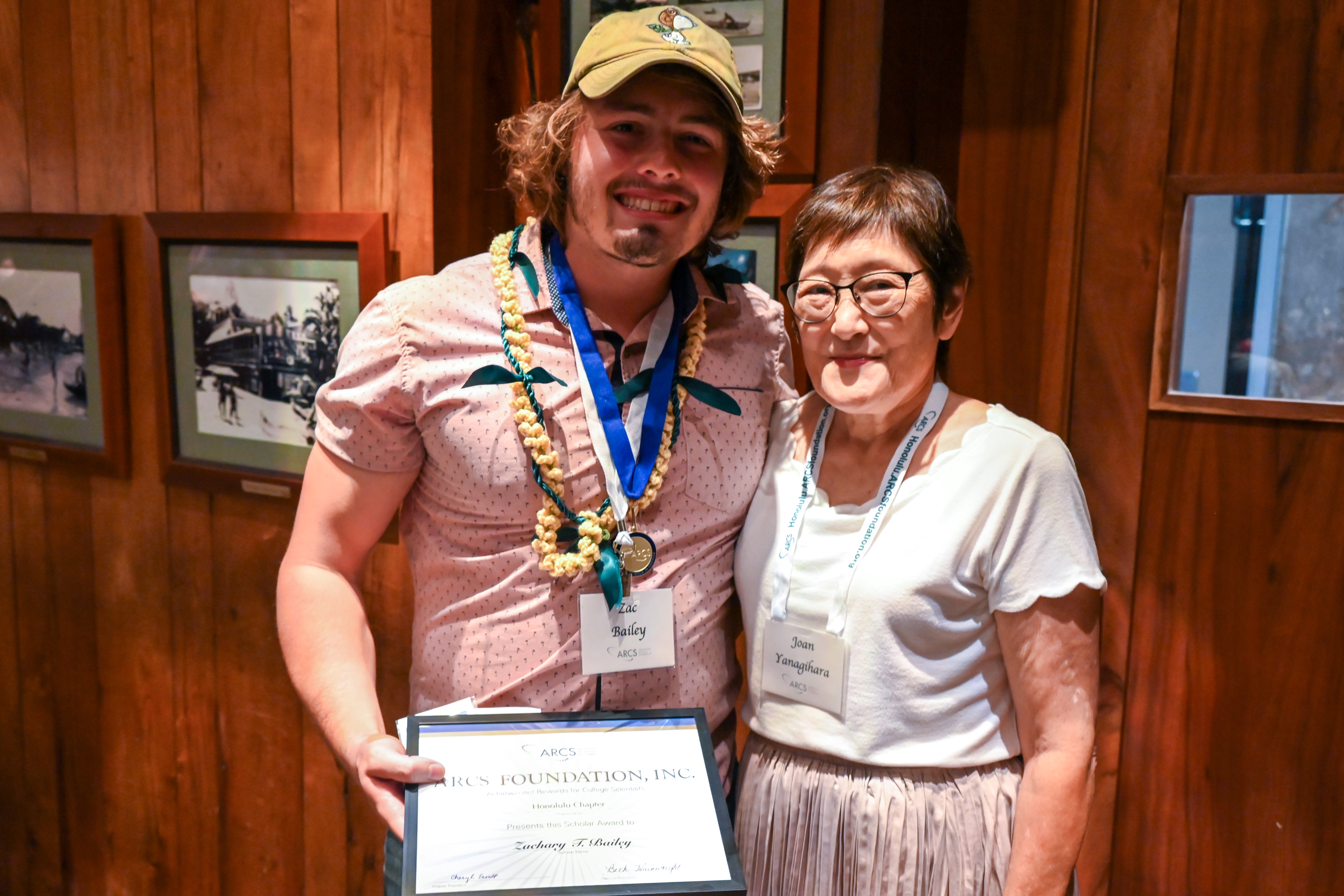 Astronomy Scholar Zac Bailey with Joan Yanagihara Zac Bailey and Joan Yanagihara
