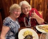 Julie Branford and Cheryl Ernst enjoy dinner at Duke's in Waikiki Julie Branford and Cheryl Ernst