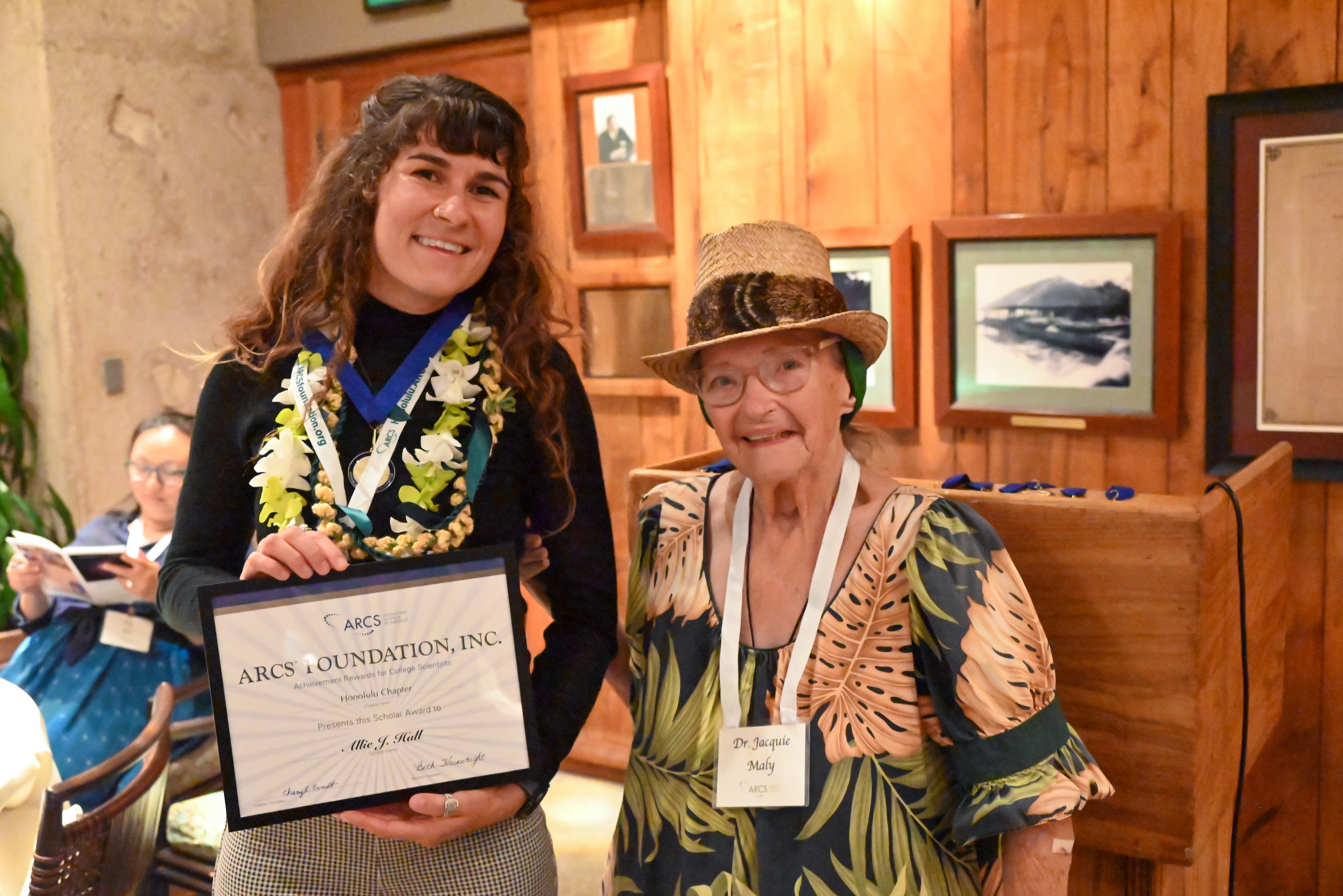 Sarah Ann Martin ARCS Award in Life Sciences Scholar with Jacquie Maly Allie Hall with Jacquie Maly