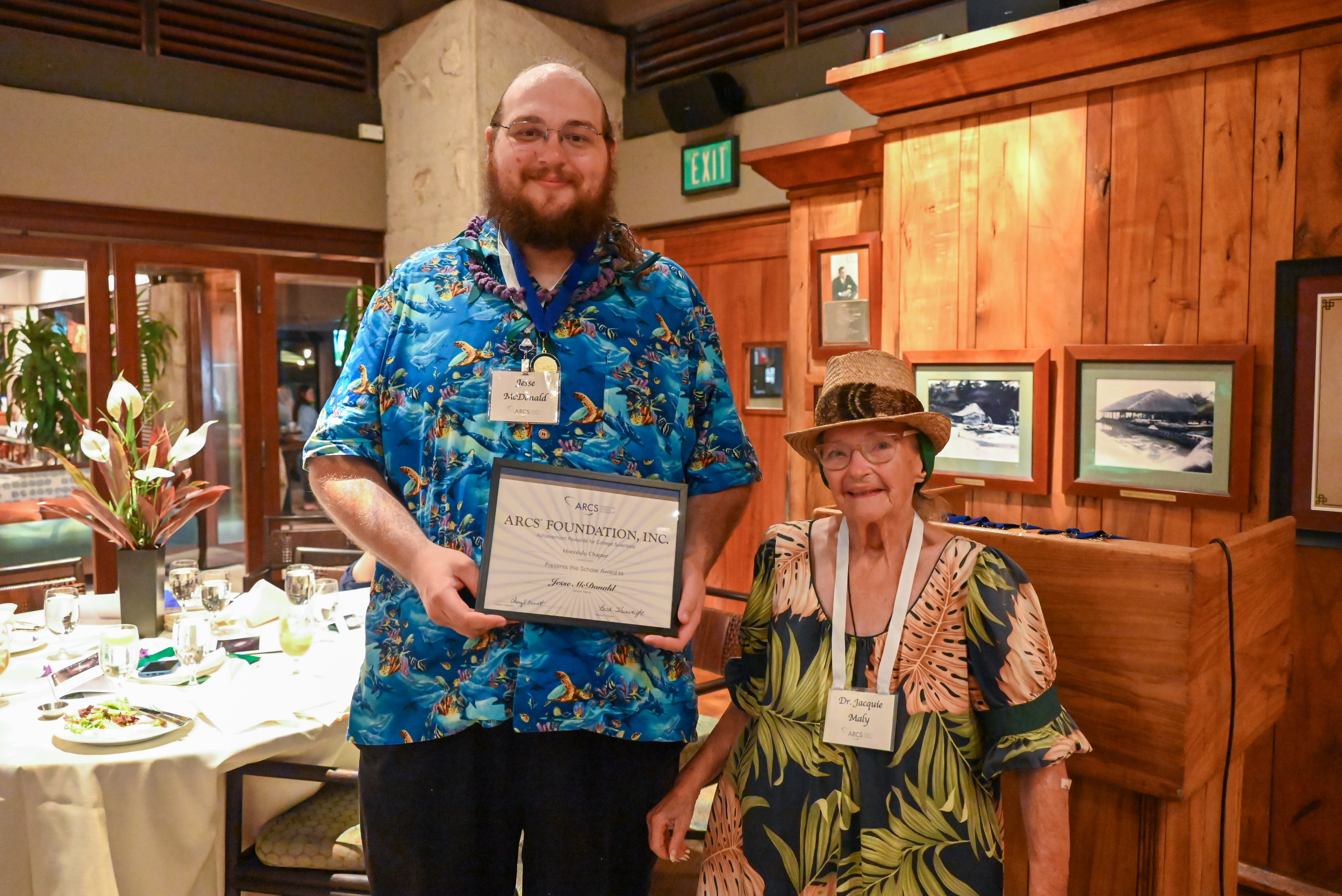Dr. Jacqueline Maly ARCS Award in Computer Sciences Scholar Jesse McDonald with Jacquie Maly Jesse McDonald with Jacquie Maly