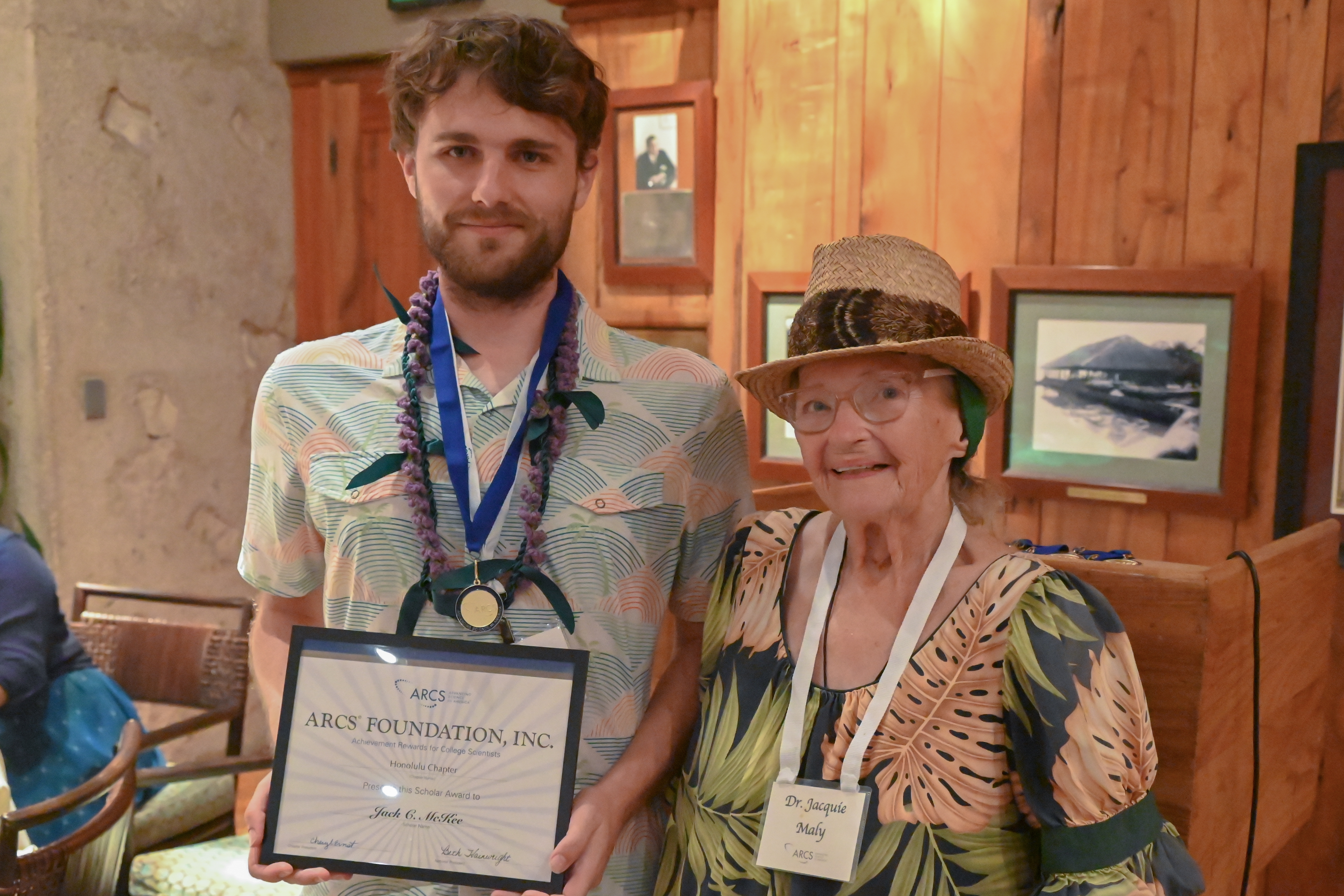 Goerge and Mona Elmore ARCS Award in Mathematics Scholar Jack McKee with ARCS member Jacquie Maly Jack McKee with Jacquie Maly