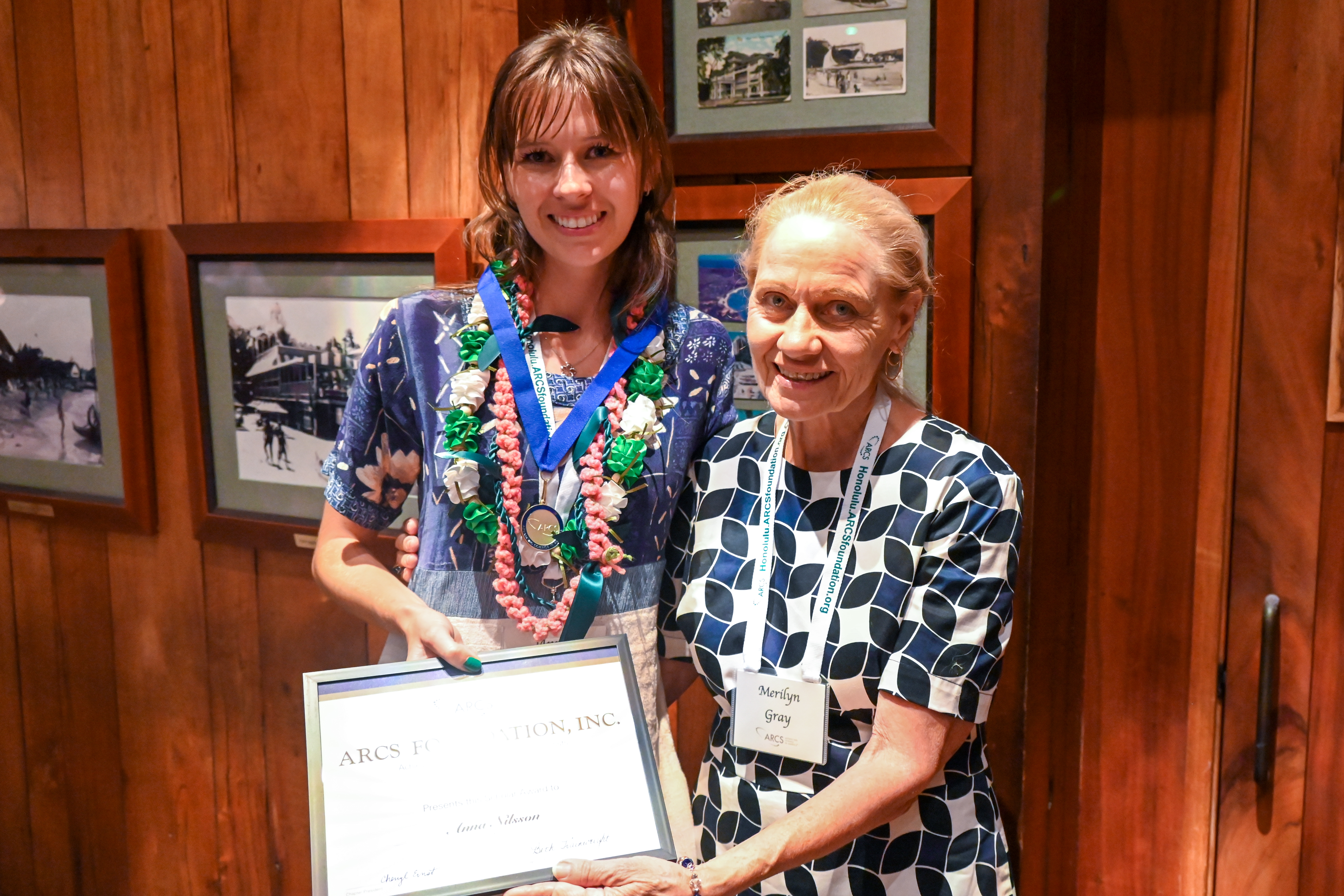 Cell and Molecular Biology Scholar Anna Nilson with Merilyn Gray