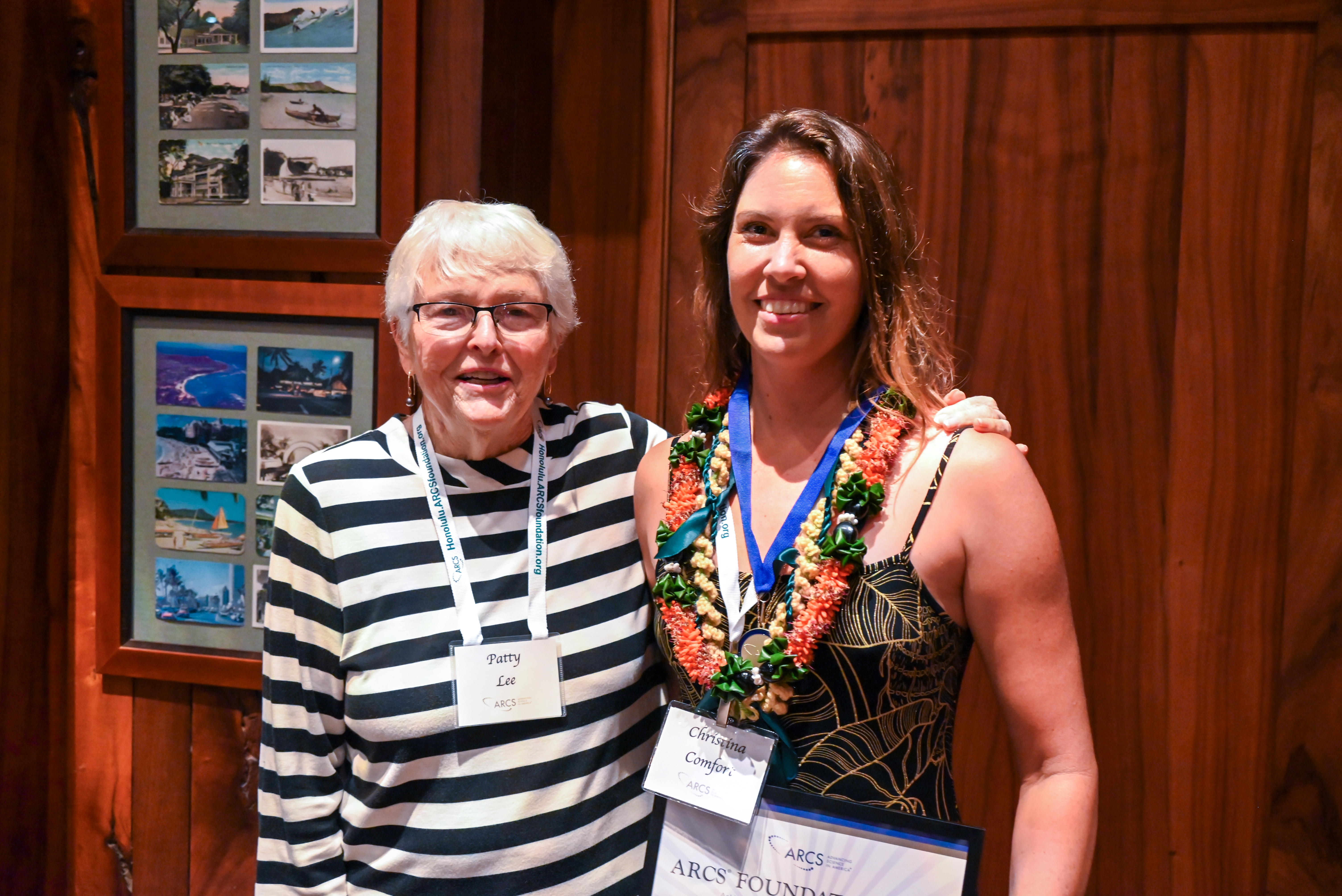 Honolulu ARCS member Patty Lee with Elmore ARCS Award recipient Christina Comfort Patty Lee and Scholar Christina Comfort