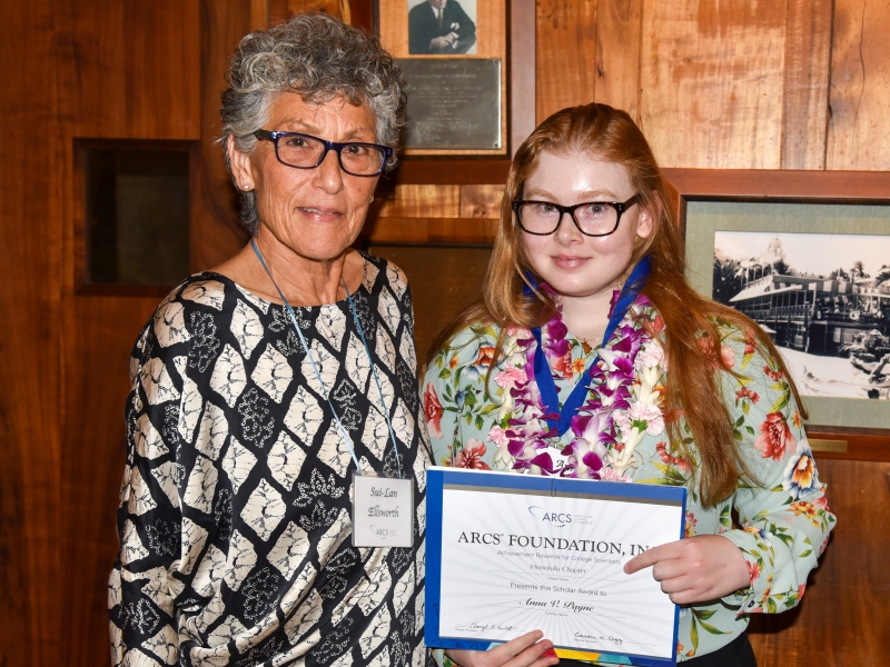Anna Payne with certificate