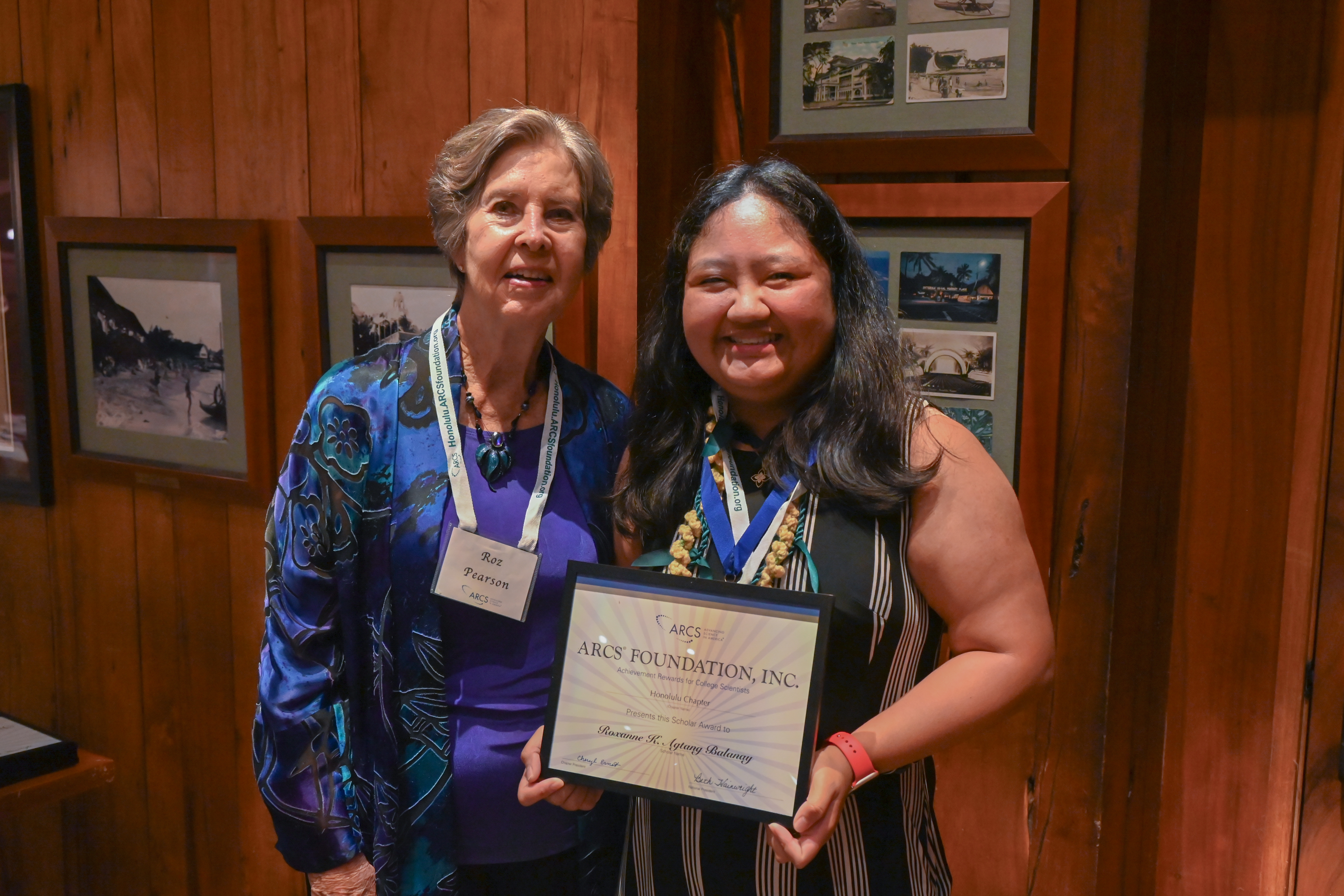 Roz Pearson with Engineering Scholar Roxanne Balanay