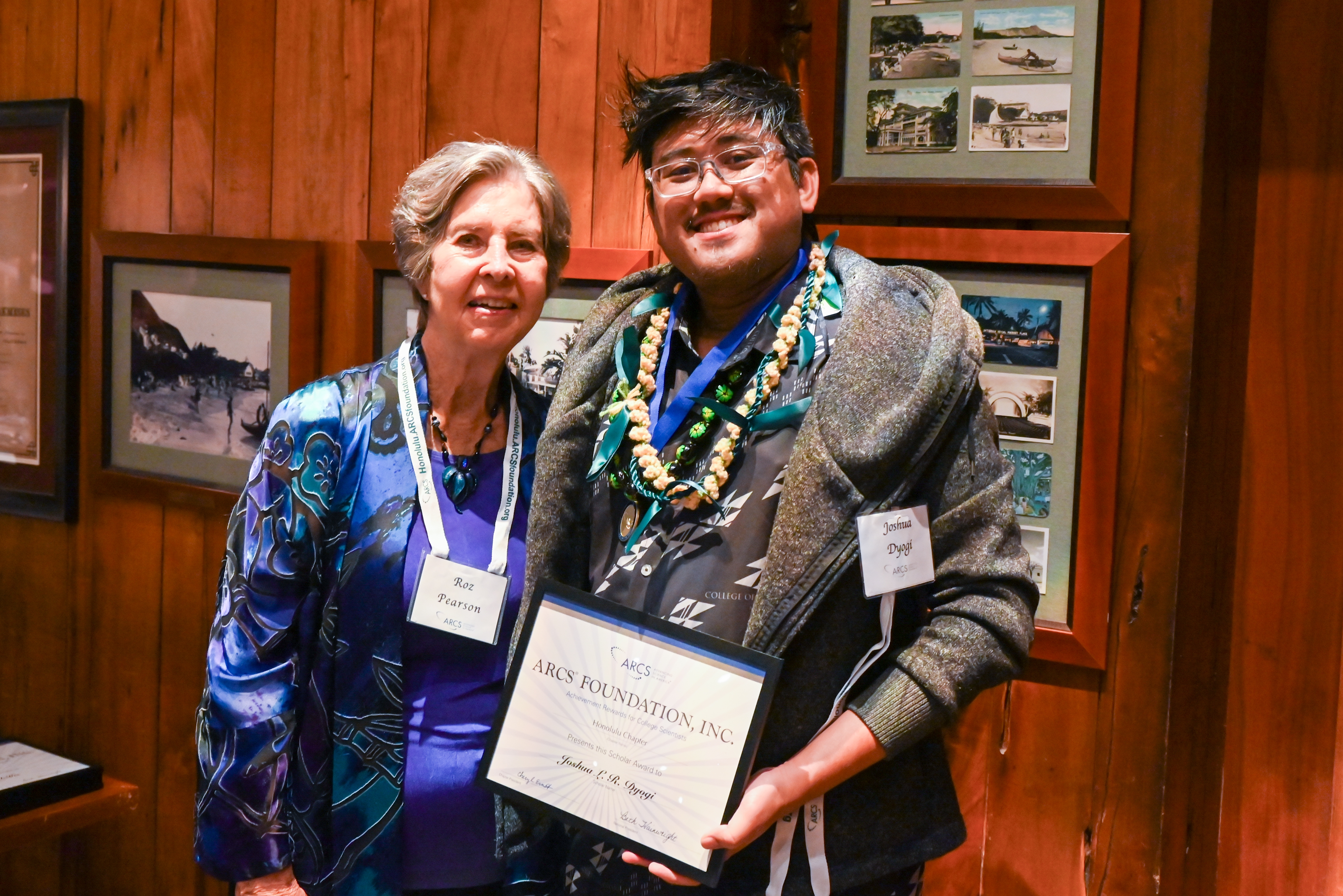 Roz Pearson with Engineering Scholar Joshua Dyogi