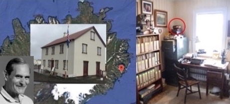 Dr. George Walker inset on East Iceland map and museum